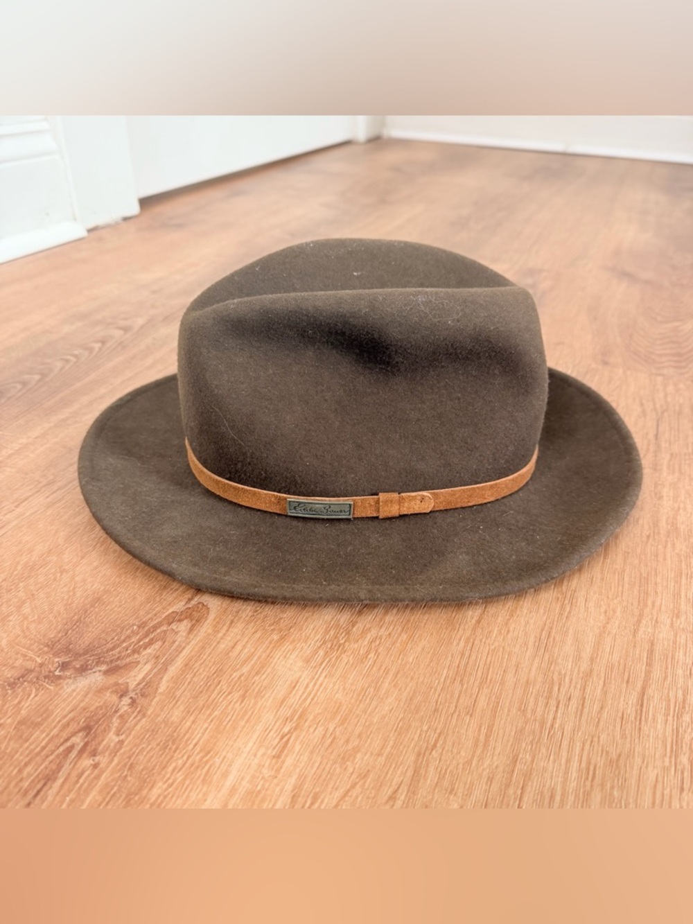 Eddie Bauer Brown wool Fedora with Suede Band